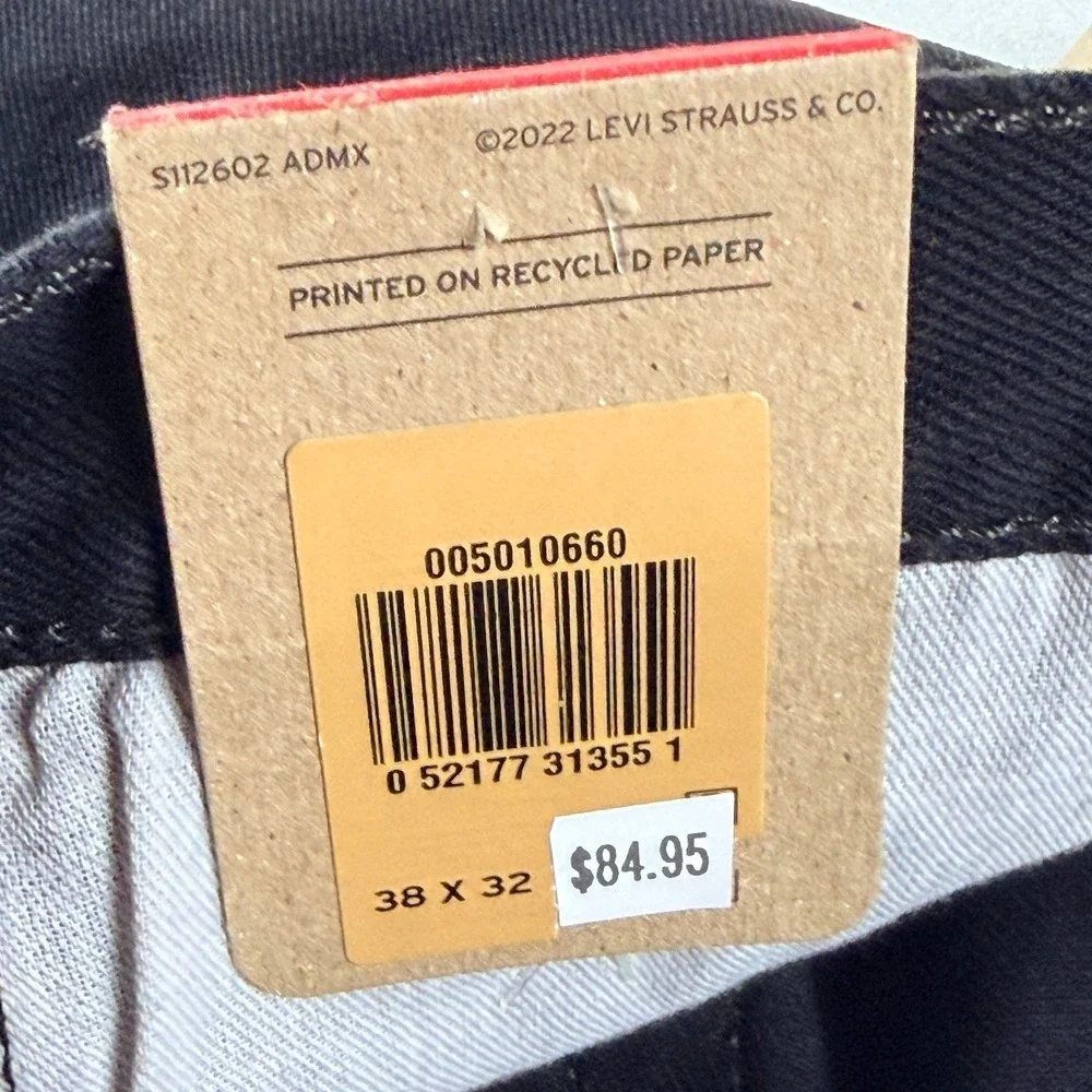Levi's‎ 501 Original Jeans Mens 38x32 Black Button Fly Straight Leg NWT